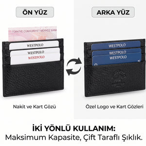Westpolo Hakiki Deri Cüzdan, Kartlık ve Anahtarlık Hediye Seti