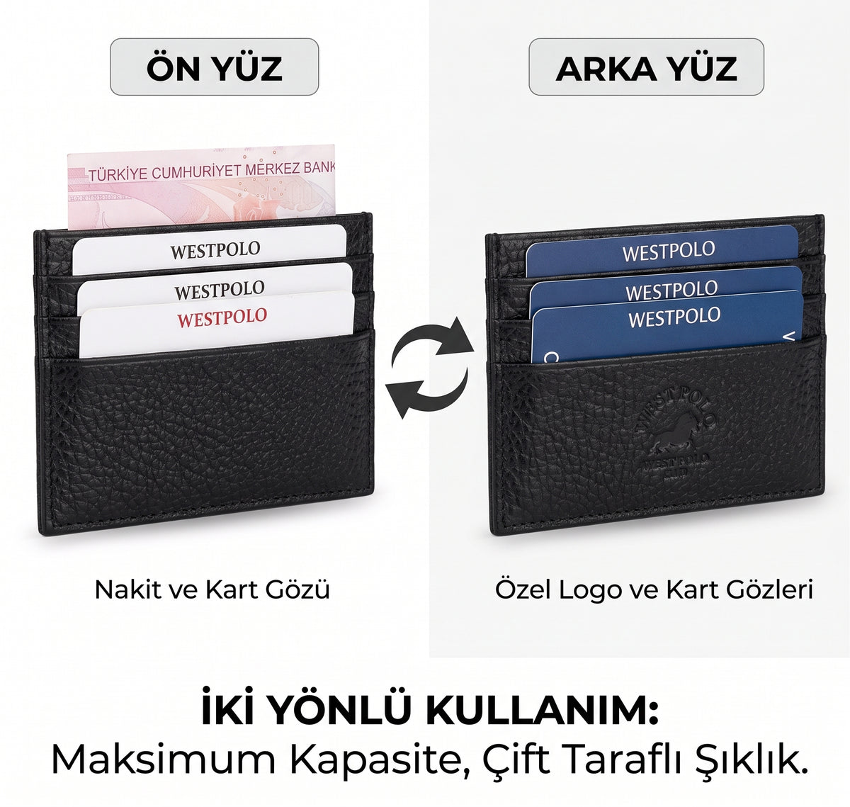 Westpolo Hakiki Deri Cüzdan, Kartlık ve Anahtarlık Hediye Seti